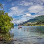 Queenstown New Zealand, December 24th 2014 : panoramic view of teh Queenstown harbour Von Michael Evans