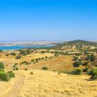 Beautiful countryside landscape with the Alqueva Lake in Alentejio, Portugal Von Stefano Zaccaria